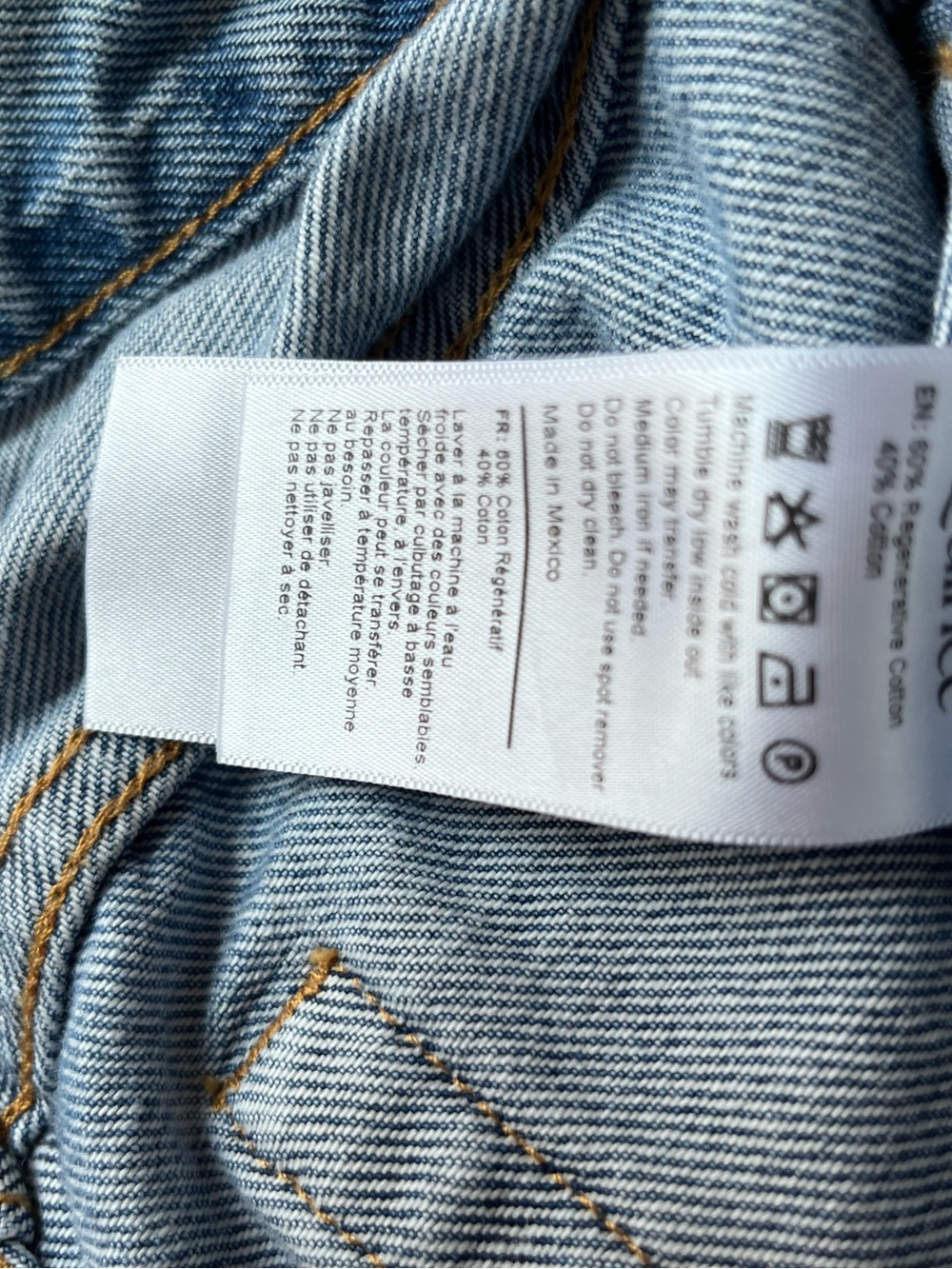 Quince Bella Rigid Straight Jeans - Powder Blue Raw Hem - Picture 12 of 15